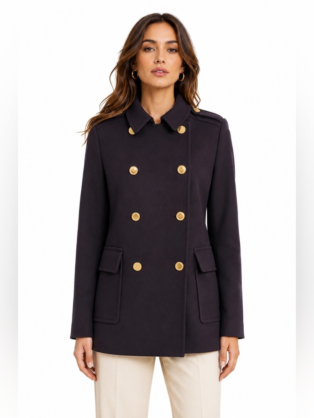 Liz Claiborne Military Gold Button Coat Dark Academia Castlecore Size Medium
